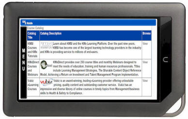 KMxMobile Course Catalog on the Nook Color eReader